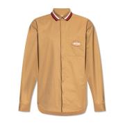 Shirt met logo Moschino , Brown , Heren