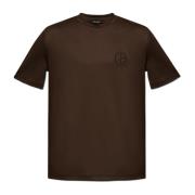 T-shirt met logo Giorgio Armani , Brown , Heren