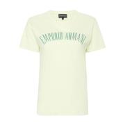 Groene T-shirts en Polos met Glitterdetails Emporio Armani , Green , D...