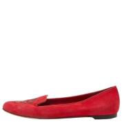 Pre-owned Suede flats Alexander McQueen Pre-owned , Red , Dames