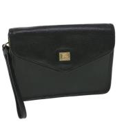 Pre-owned Leather clutches Burberry Vintage , Black , Dames