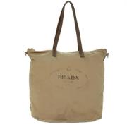 Pre-owned Fabric totes Prada Vintage , Beige , Dames