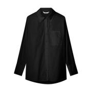 Crispy Poplin Blouse Amsterdam Stijl Summum Woman , Black , Dames