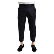 Elegante Cropped Dress Pants in Blauw Dolce & Gabbana , Black , Heren