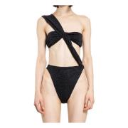 Zwart Lurex Bandeau Badpak Set Oseree , Black , Dames