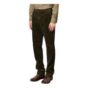 Corduroy Plooi Broek Massimo Alba , Green , Heren