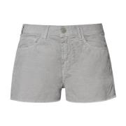 Corduroy Boyfriend Shorts met Rafelranden Massimo Alba , Gray , Dames