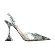 Slangenprint Slingback Hakken Amina Muaddi , Multicolor , Dames