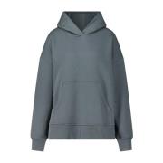 Oversize Hoodie met Logo Hood Gray-Green Closed , Gray , Dames