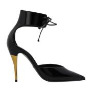 Zwarte Leren Pumps Met Puntige Neus Gucci , Black , Dames