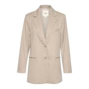 Klassieke Blazer Jas Flint Gray Melange Soaked in Luxury , Gray , Dame...