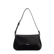 Zwart Satijnen Mini Tas met Zilveren Hardware Amina Muaddi , Black , D...