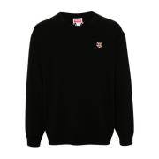 Zwarte Wol Tijger Trui Kenzo , Black , Heren