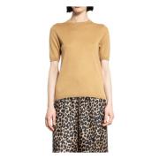 Beige Crewneck Korte Mouw Sweater Max Mara , Beige , Dames