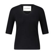 Gebreide Top Closed , Black , Dames