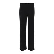 Zwarte Split Broek Rechte Pijp Broek Soaked in Luxury , Black , Dames