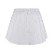 Witte Katoenmix Trekkoord Shorts Me-Fui , White , Dames