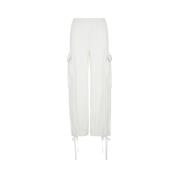 Cargo Wide-Leg Broek F**k , White , Dames