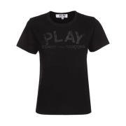 Zwart Logo Tshirt Korte Mouw Katoen Comme des Garçons Play , Black , H...