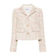 Paillet Tweed Jas Self Portrait , Beige , Dames