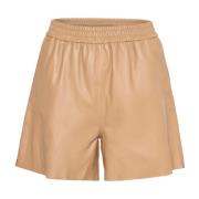 Falexisz Leren Shorts Kaneel Swirl Saint Tropez , Beige , Dames