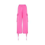 Cargo Wide-Leg Broek F**k , Pink , Dames