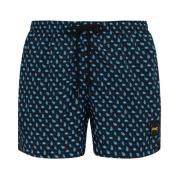 Fantasie Stemming Micro Patroon Shorts F**k , Blue , Heren