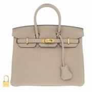 Pre-owned Leather handbags Hermès Vintage , Gray , Dames