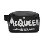 Zwarte Panelled Leren Tas Alexander McQueen , Black , Heren