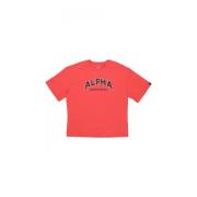 College Tee Radiant Red Streetwear Alpha Industries , Red , Heren