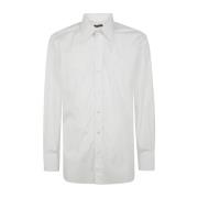Klassieke Pasvorm Stretch Poplin Overhemd Tom Ford , White , Heren