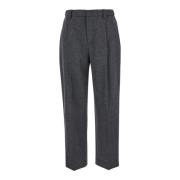 Grijze Wol Kasjmier Broek Elastische Taille Brunello Cucinelli , Gray ...