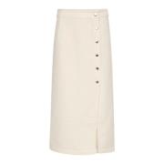 Elegante Egret Rok met Knoopdetails Karen by Simonsen , White , Dames