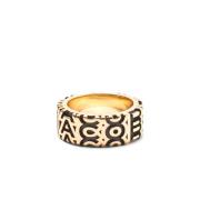 Gegraveerde Logo Gouden Ring Marc Jacobs , Multicolor , Dames