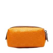 Pre-owned Leather clutches Gucci Vintage , Orange , Dames