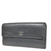 Pre-owned Leather wallets Chanel Vintage , Black , Dames