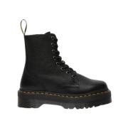 Klassieke Zwarte Leren Schoenen Dr. Martens , Black , Heren