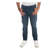 Stone Washed Denim Jeans met Top Rits Emporio Armani , Blue , Heren