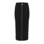 Zwarte Slim-Fit Rok met Rits Gestuz , Black , Dames