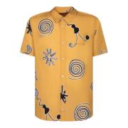 Oranje All-Over Print Viscose Shirt Jacquemus , Yellow , Heren