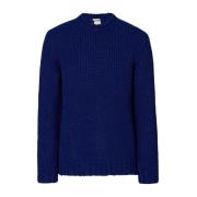 Bio Wool Crewneck Sweater Massimo Alba , Blue , Heren