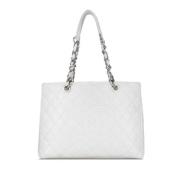 Pre-owned Leather totes Chanel Vintage , White , Dames