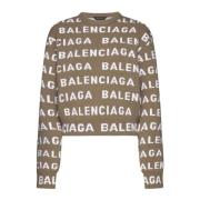 Stijlvolle Sweaters in Wit/Blauw Balenciaga , Multicolor , Dames