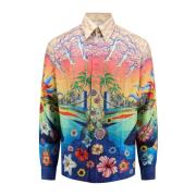 Zijden Shirt met L'Envol Print Casablanca , Multicolor , Heren