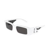 Wit Frame Donkergrijze Lens Zonnebril Dolce & Gabbana , White , Unisex