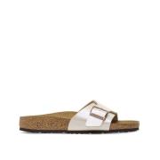 Satin Finish Sandal Birkenstock , Beige , Dames