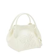 Handgeborduurde Mini Margot Shopper Tas Ermanno Scervino , White , Dam...