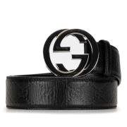 Pre-owned Leather belts Gucci Vintage , Black , Dames