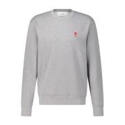 Logo Geborduurde Sweater Ami Paris , Gray , Heren