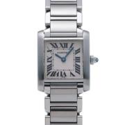 Pre-owned Stainless Steel watches Cartier Vintage , White , Dames